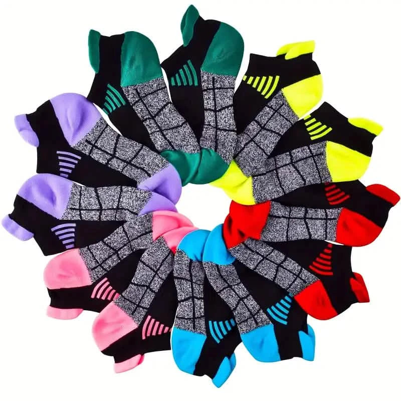 6-Pairs: Low Cut Cushioned Breathable Ankle Socks For Running Cycling Hiking