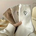 6 paires : chaussettes douces brodées cœurs, très confortables et chaudes pour temps froid