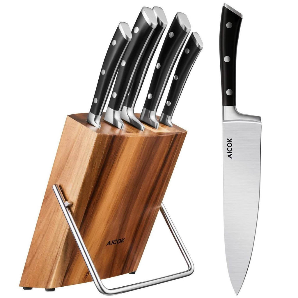 6-Piece: Aicok German Stainless Steel Kitchen Knife Set