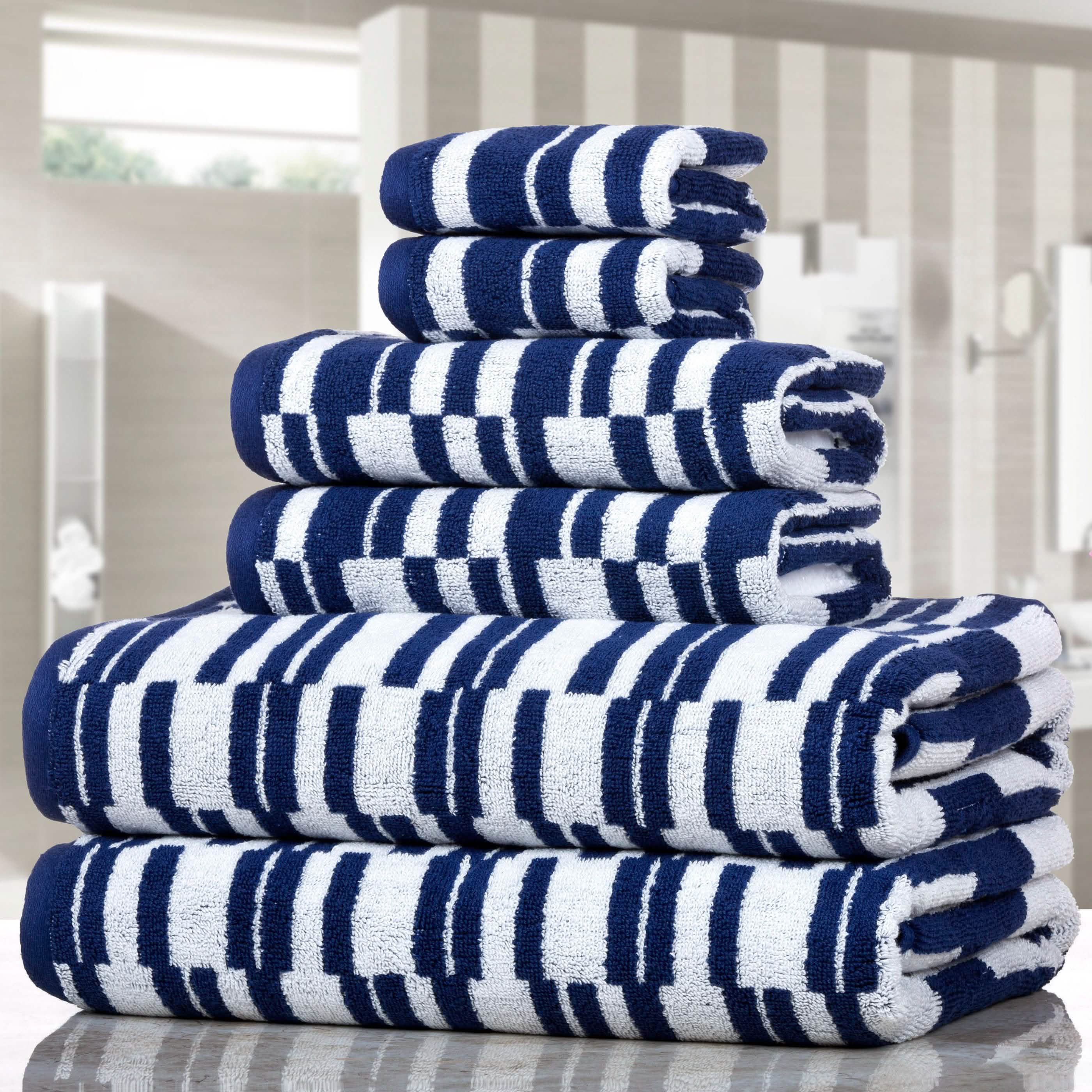 Lot de 6 : Ensemble de serviettes à séchage rapide CP Stratus Stripe