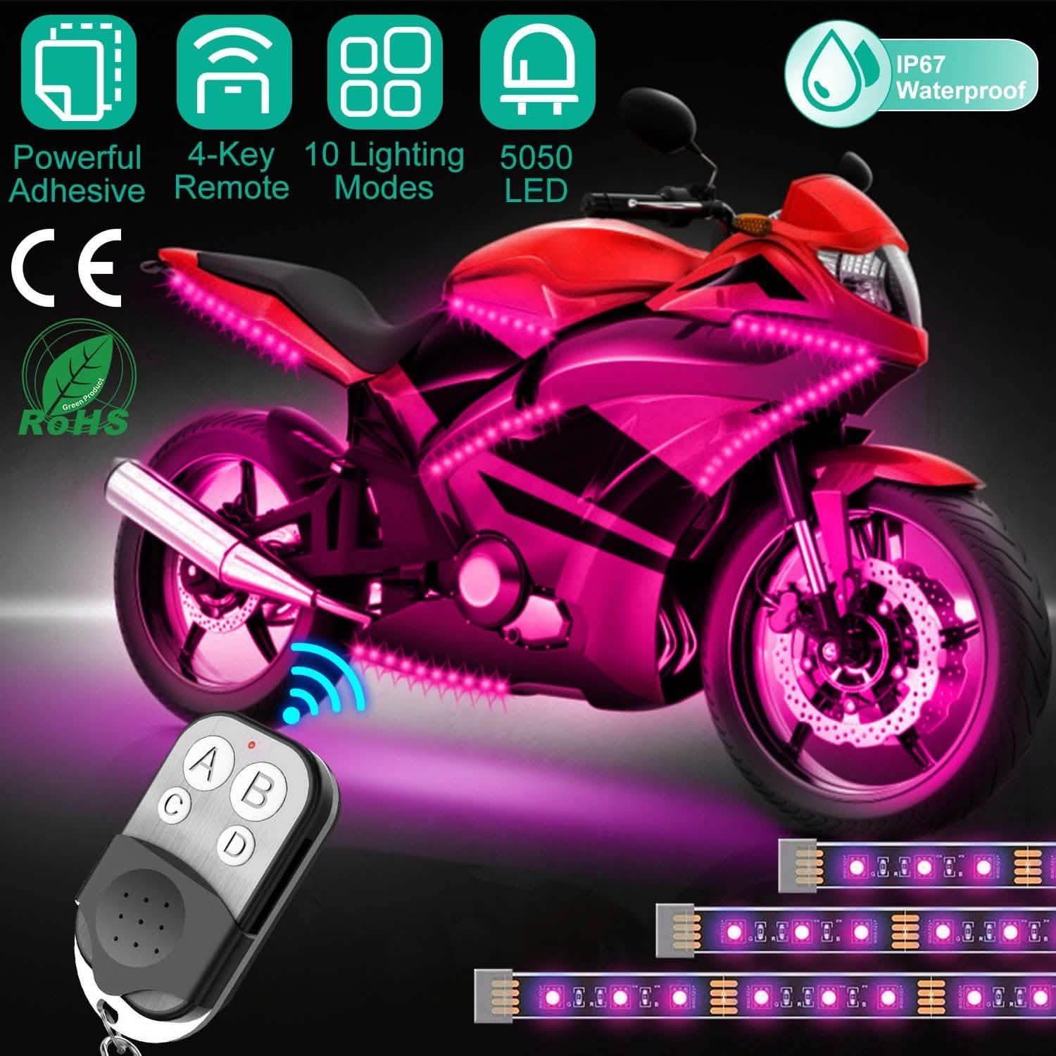 6-Piece: Motorcycle LED Light Strips