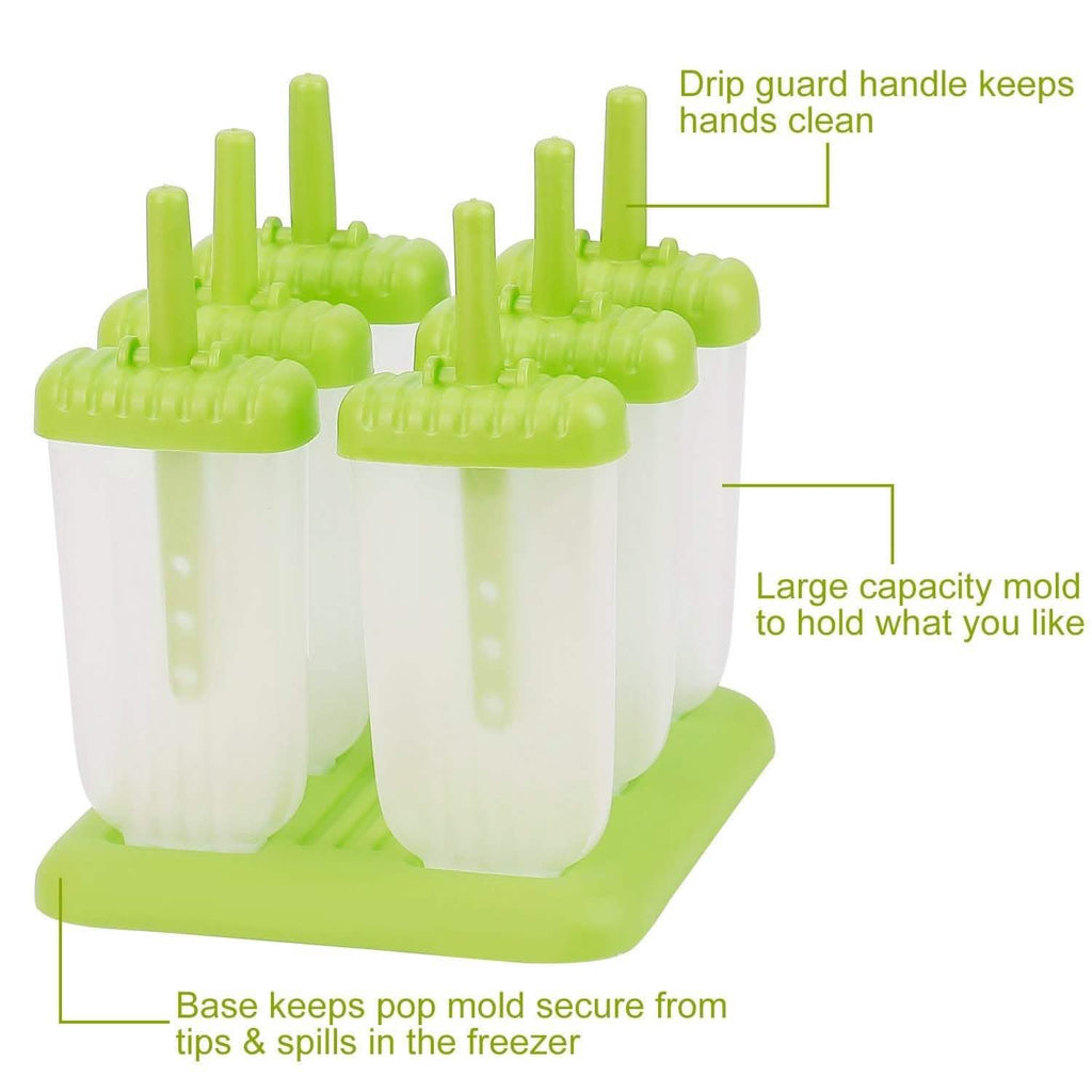 6-Piece: Popsicle Molds Reusable Ice Cream DIY Ice Pop Maker