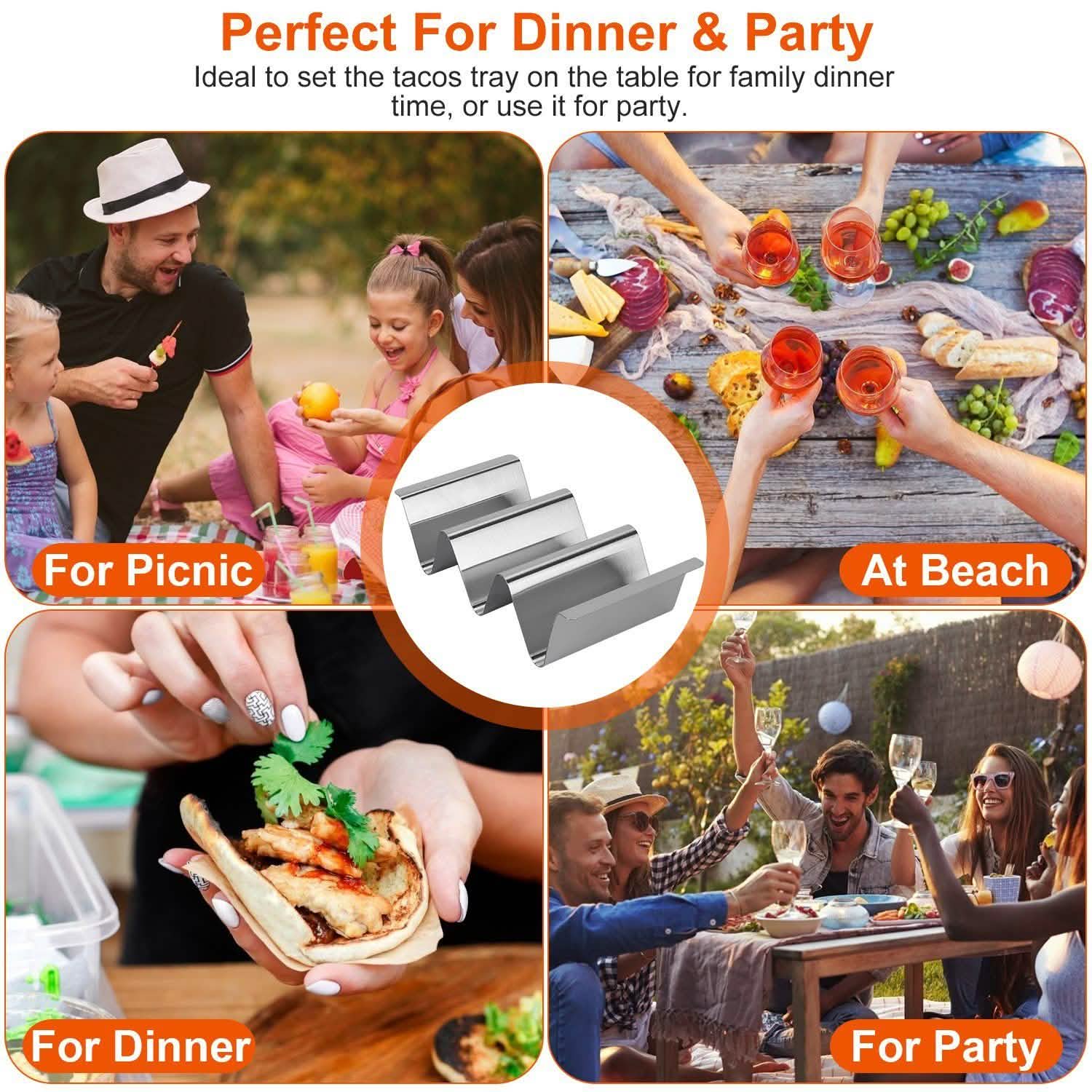 6 pièces : Supports à tacos en acier inoxydable