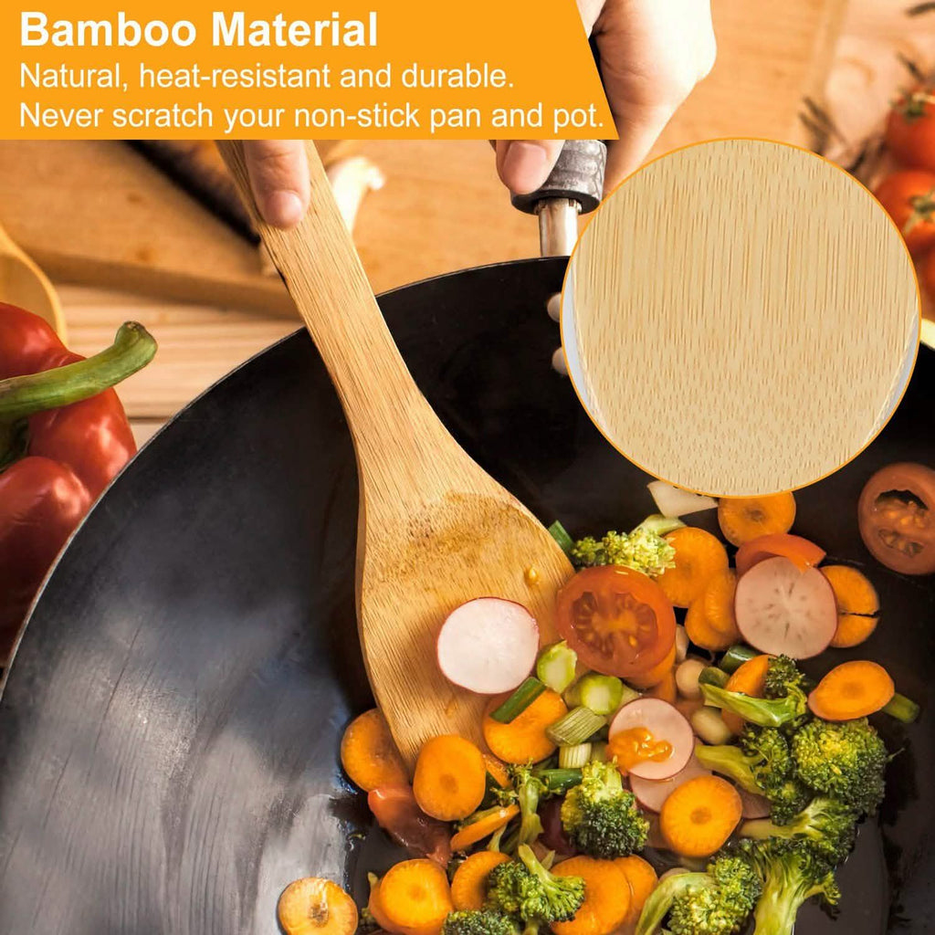 6-Pieces: Cooking Utensil Bamboo Wooden Spoons
