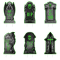 Lot de 6 : Décorations d'Halloween lumineuses pour jardin avec 12 piquets