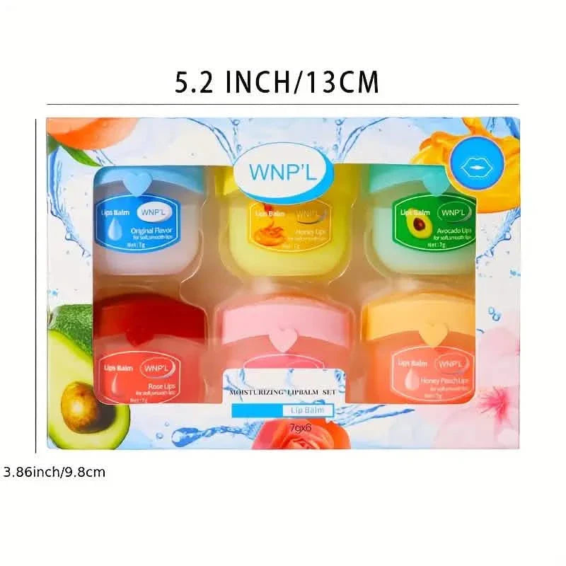 6-Pieces: Luxurious Glossy Lip Balm Set - Long-Lasting Hydration for Dry Lips