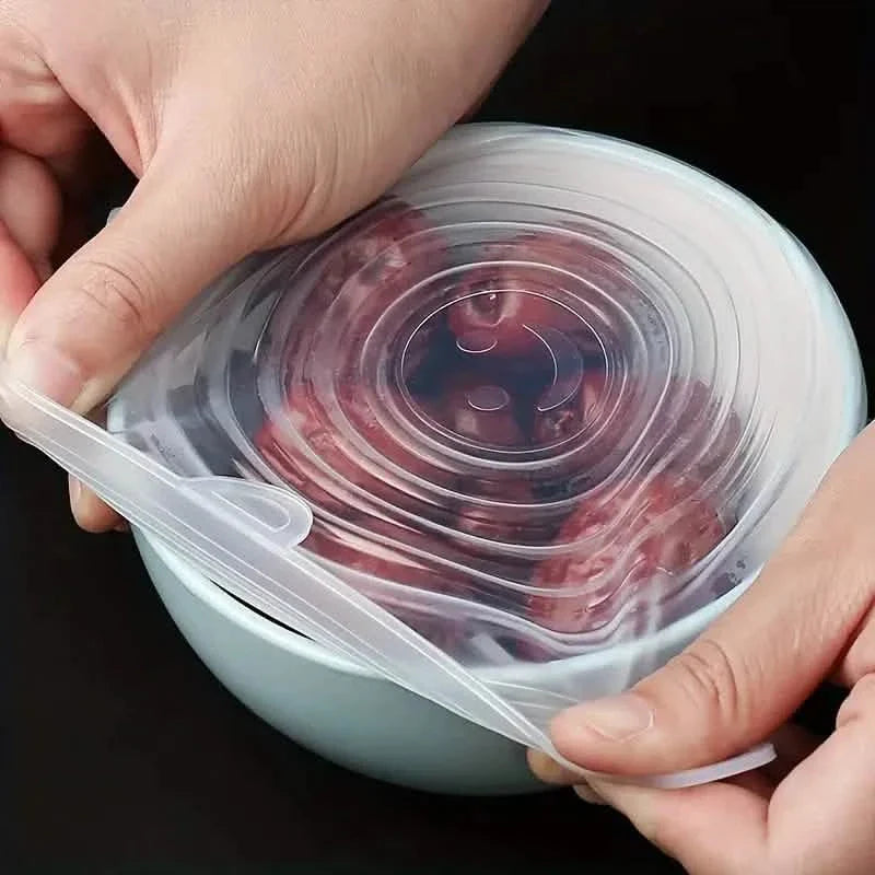 6 pièces : Couvercles de bols de conservation alimentaire réutilisables et durables