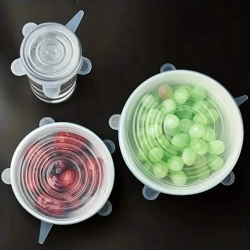 6 pièces : Couvercles de bols de conservation alimentaire réutilisables et durables