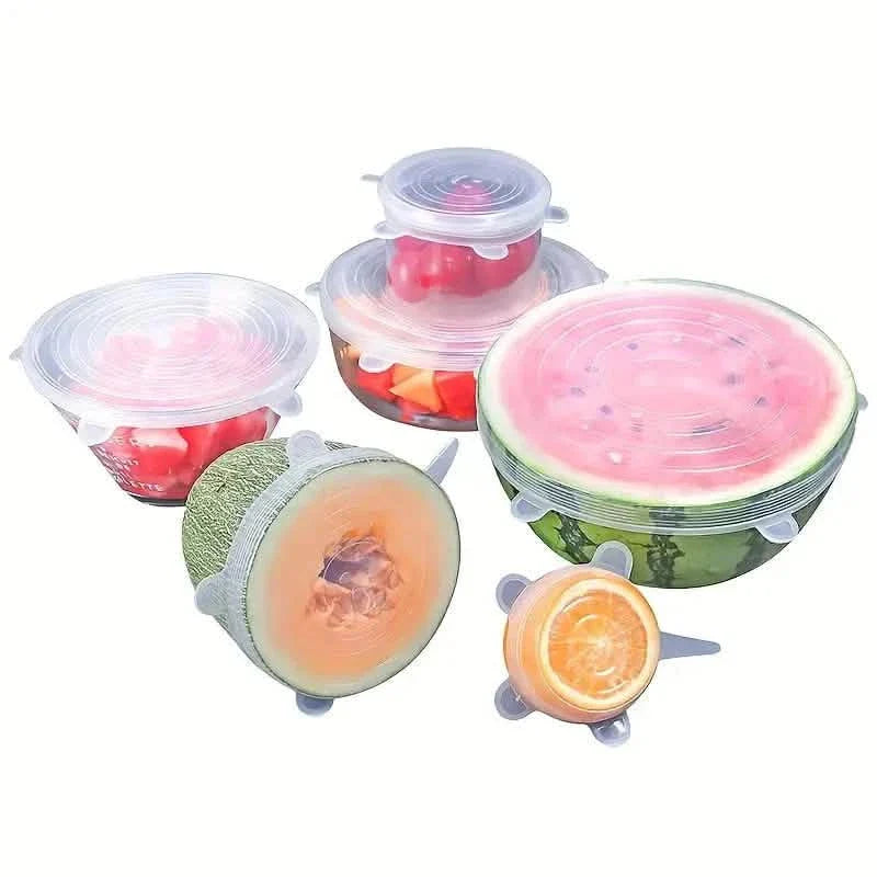 6 pièces : Couvercles de bols de conservation alimentaire réutilisables et durables