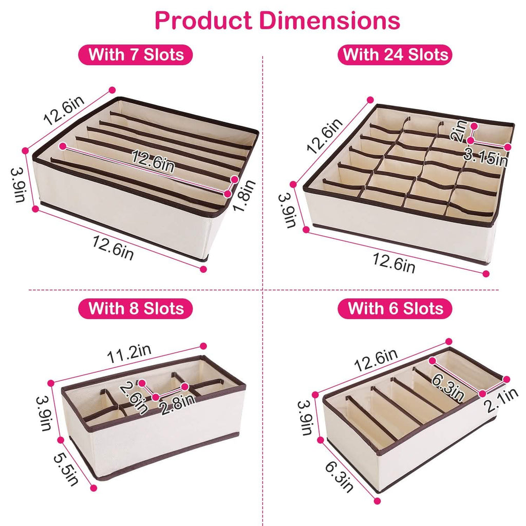 Lot de 6 : Organisateur de tiroir pliable pour sous-vêtements