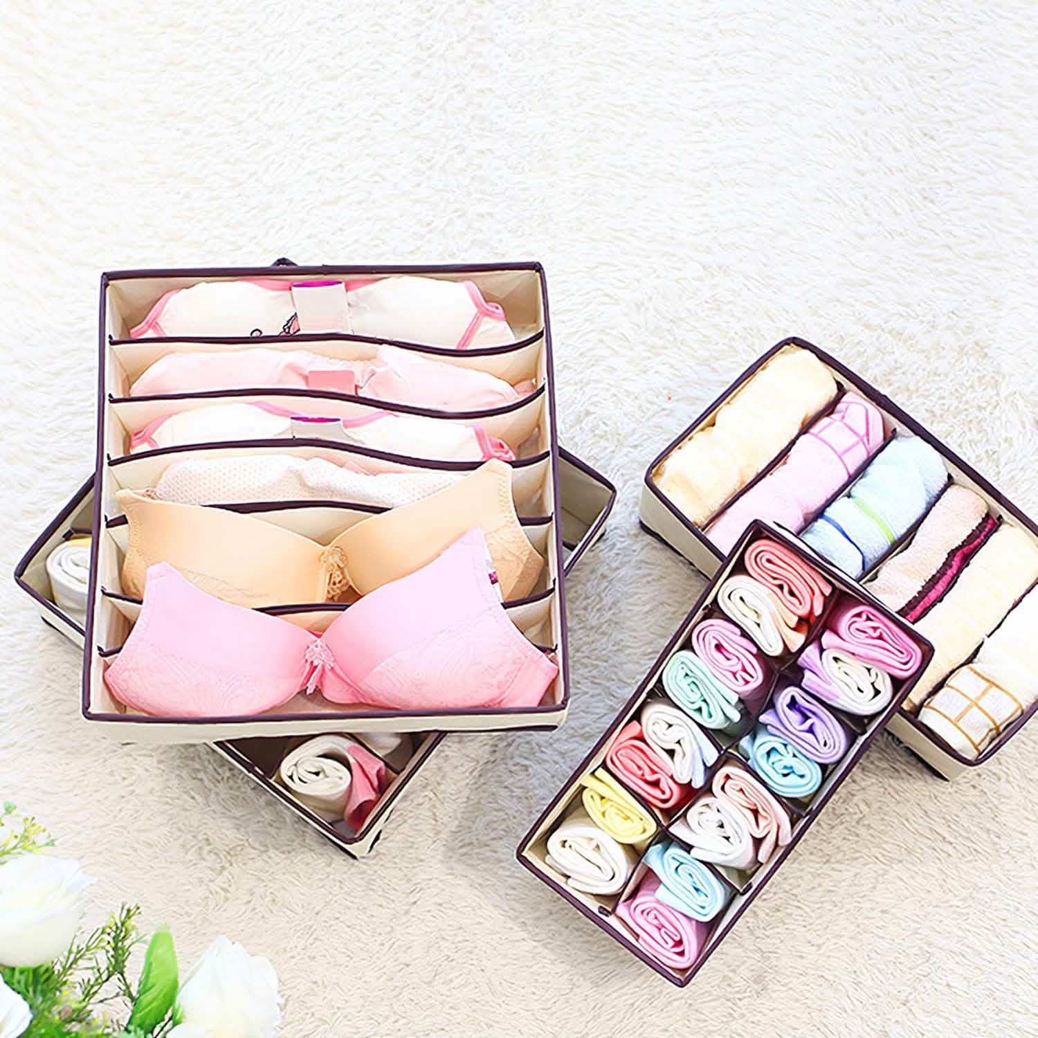 Lot de 6 : Organisateur de tiroir pliable pour sous-vêtements