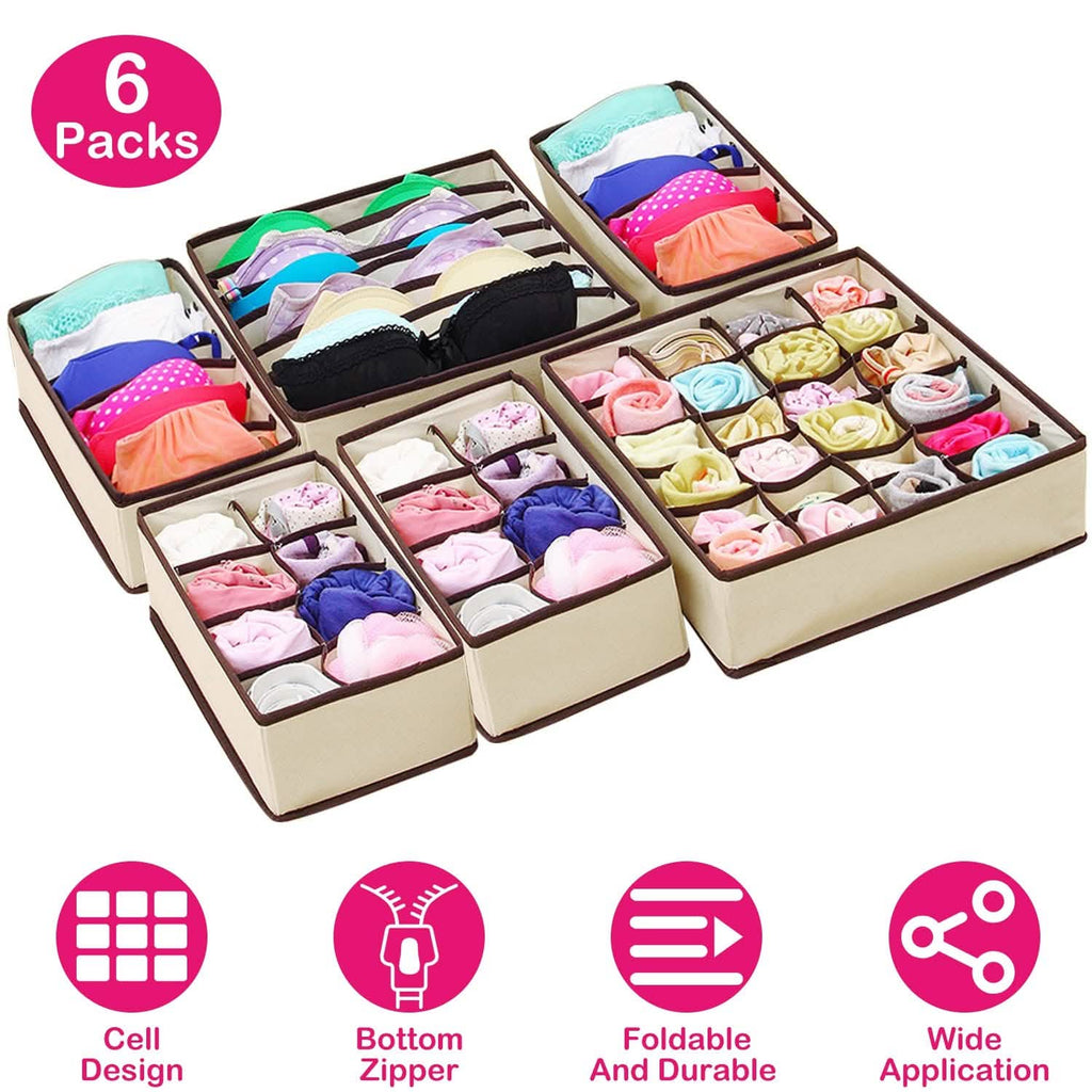 Lot de 6 : Organisateur de tiroir pliable pour sous-vêtements