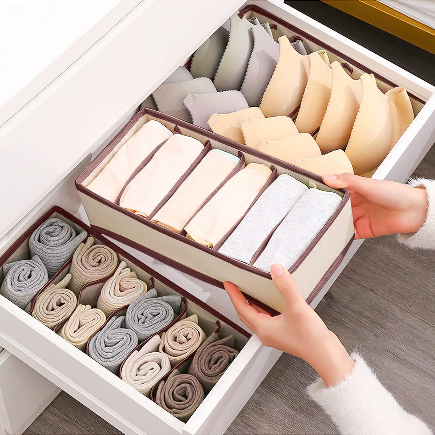 Lot de 6 : Organisateur de tiroir pliable pour sous-vêtements
