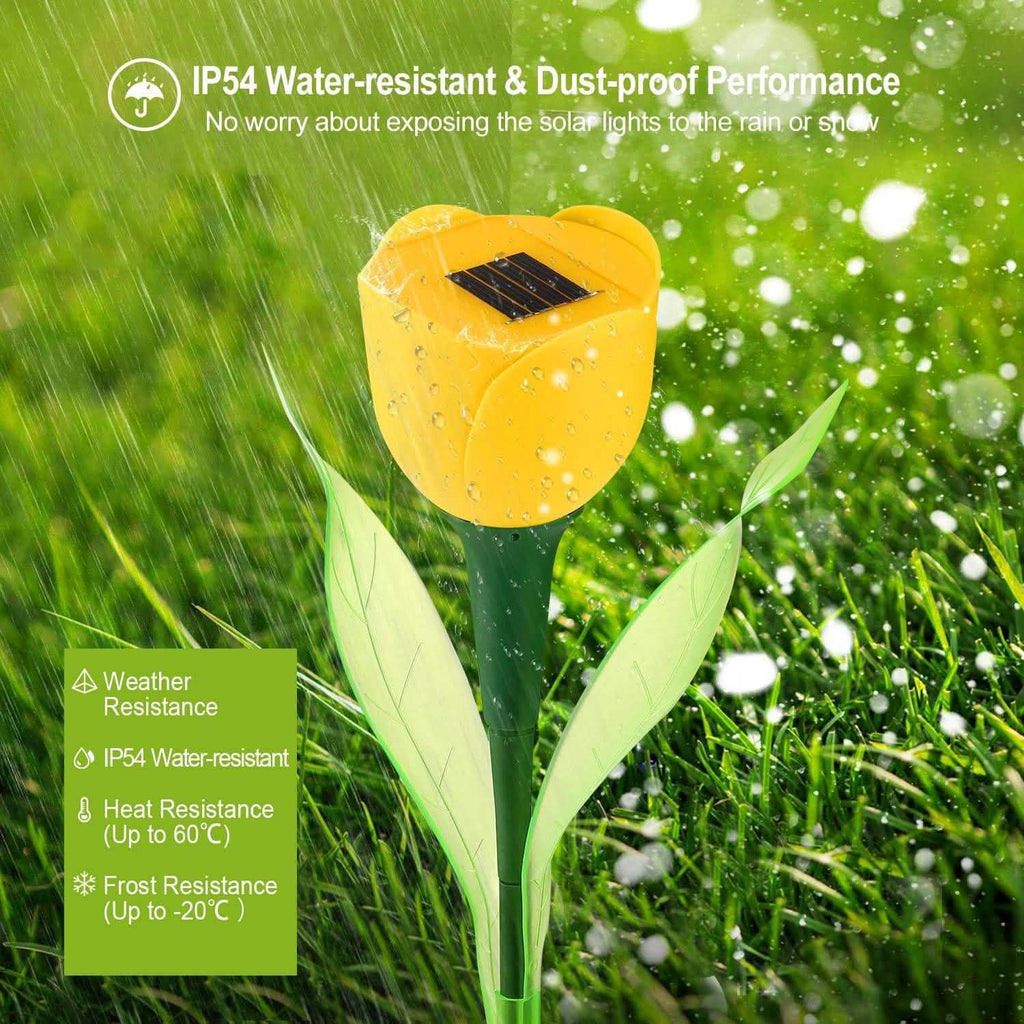 6-Pieces: Solar Garden Tulip Flower Lights