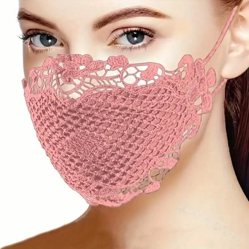 6-Pieces: Women's Printed Multicolor Lace Mask