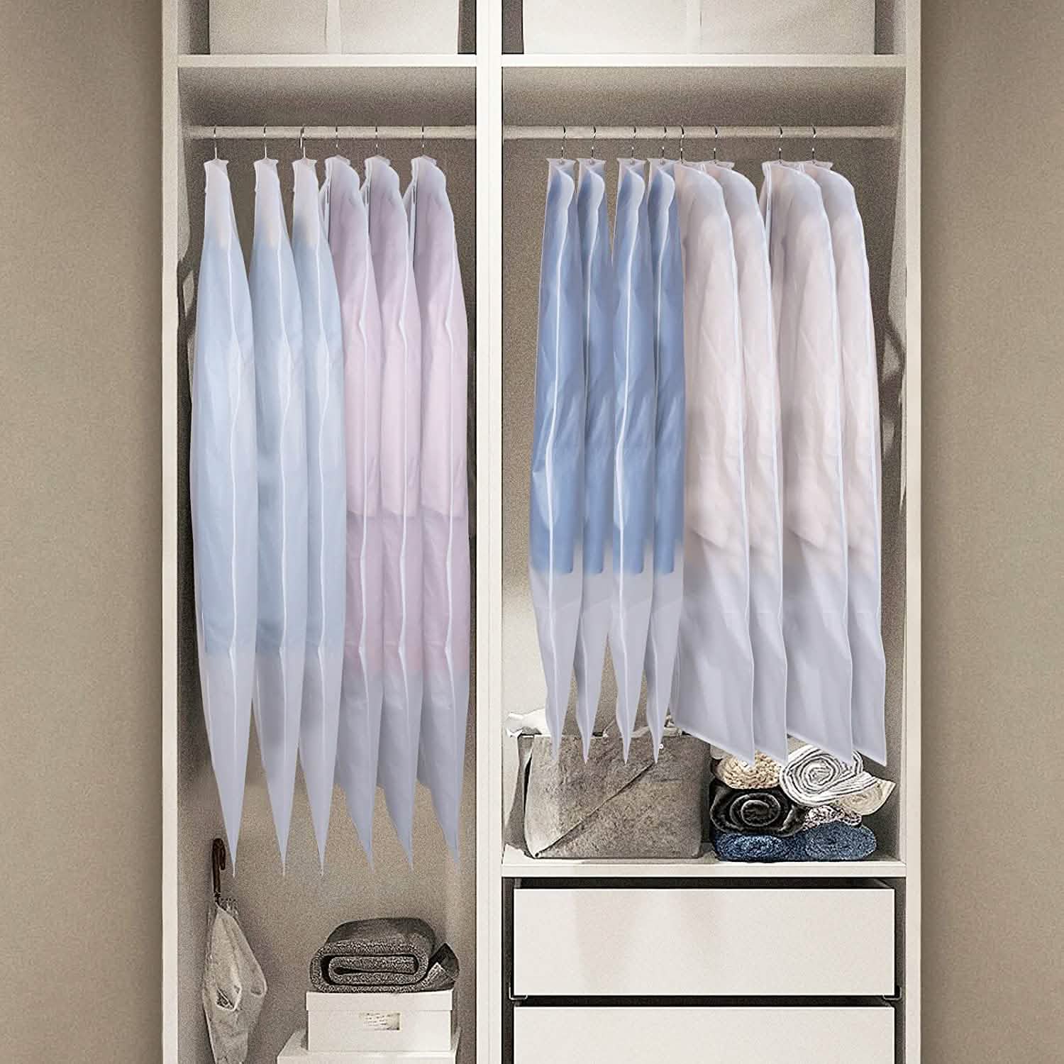 6 pièces : Housse de vêtement transparente Zilink