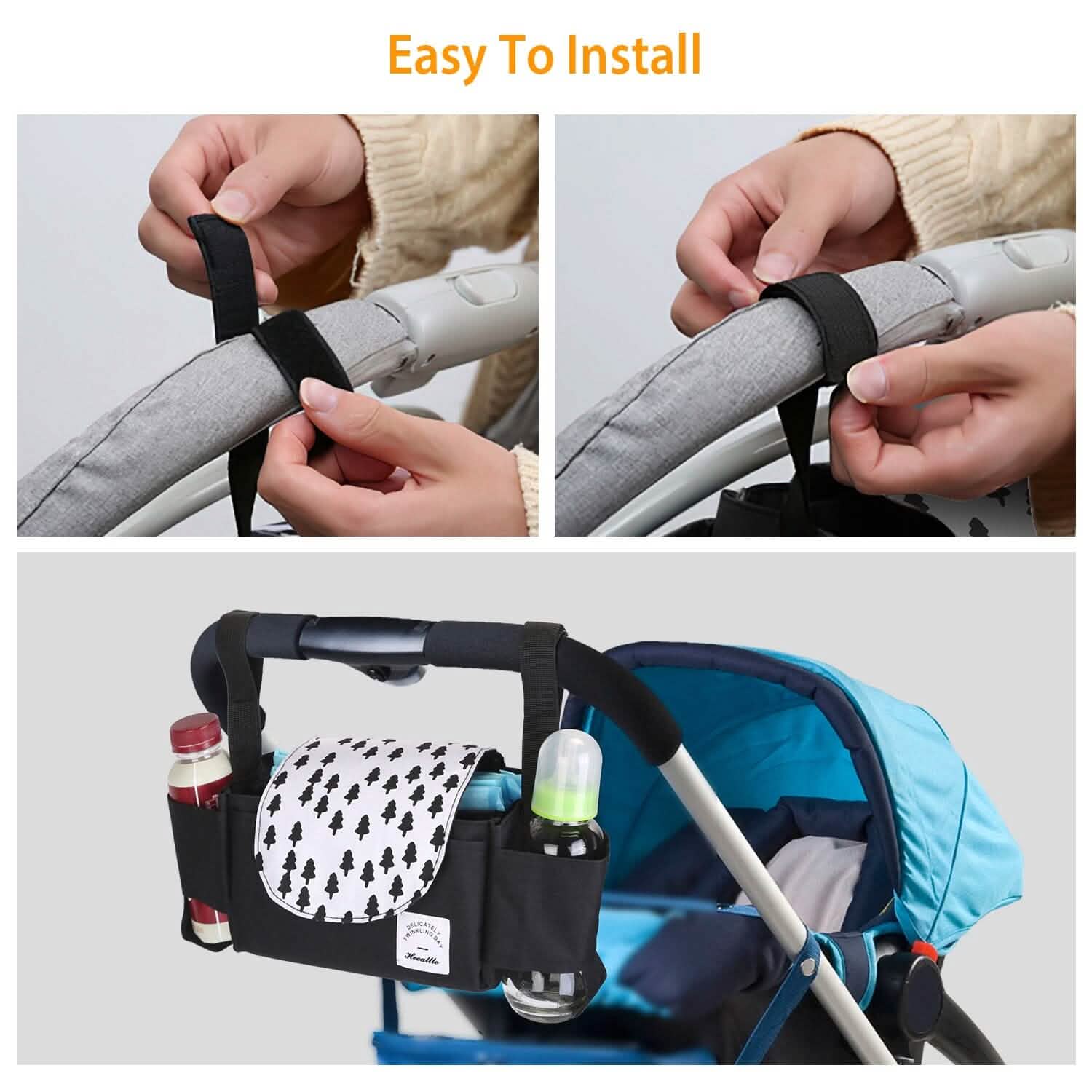 6-Pockets Baby Trolley Bag with Cup Holder