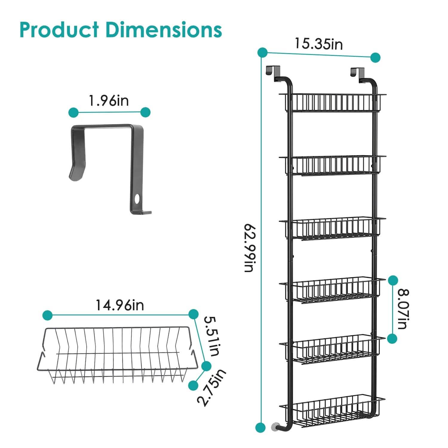 6-Tier Over Door Pantry Organizer