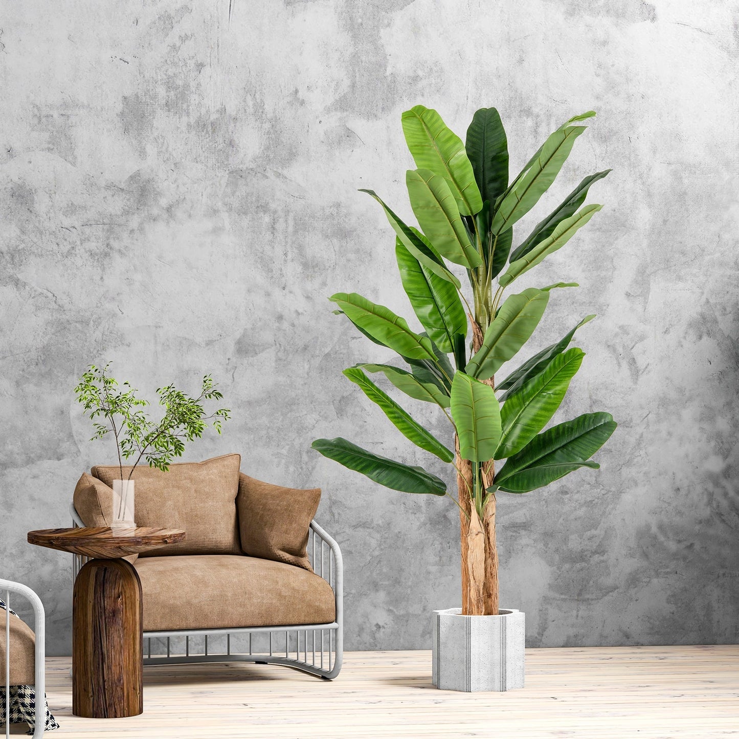 5.5/6.5 Feet Tall Artificial Banana Tree with 10/27 Large Leaves