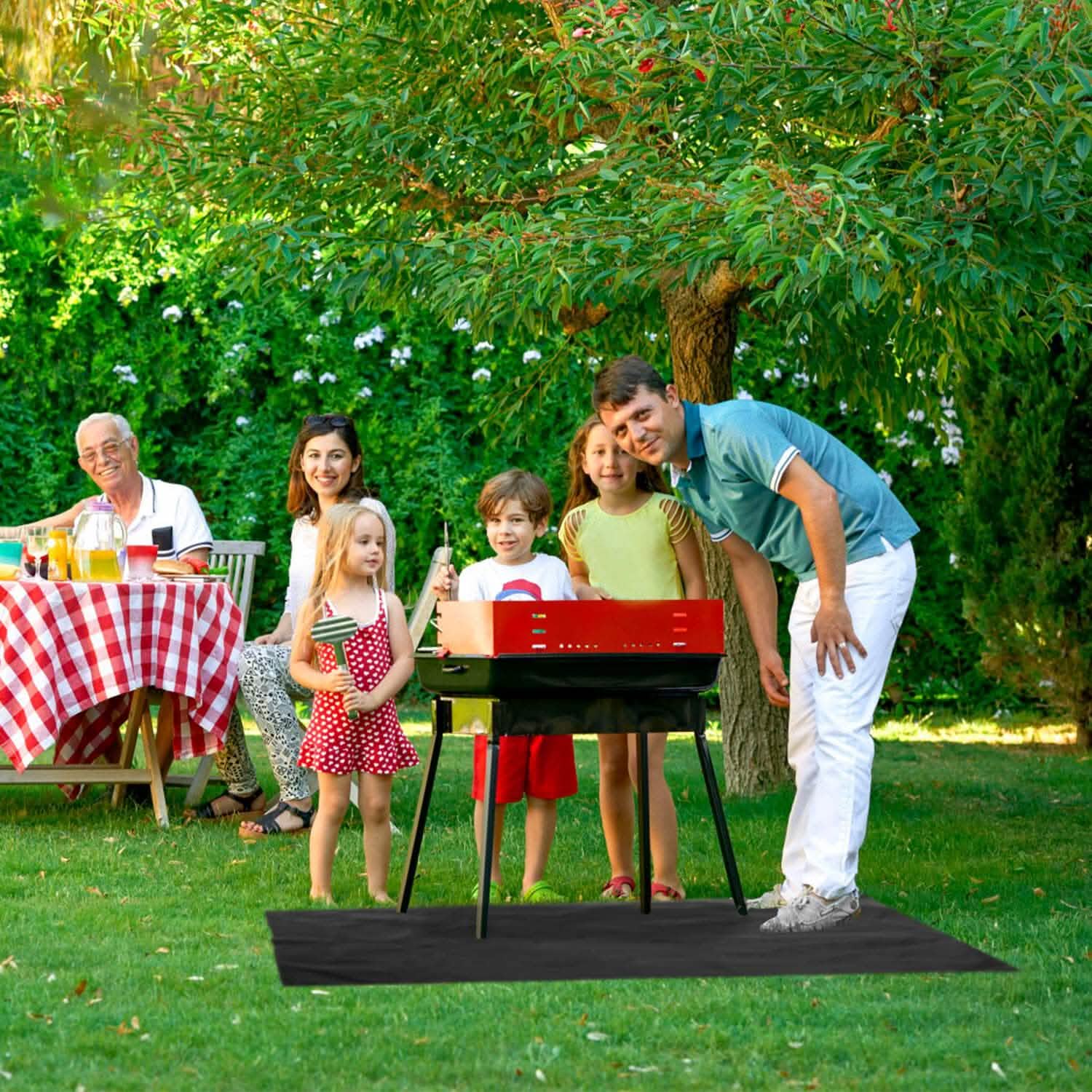 60 x 39" Under Grill Mat Folding Oil Absorbent Reusable Water Resistant