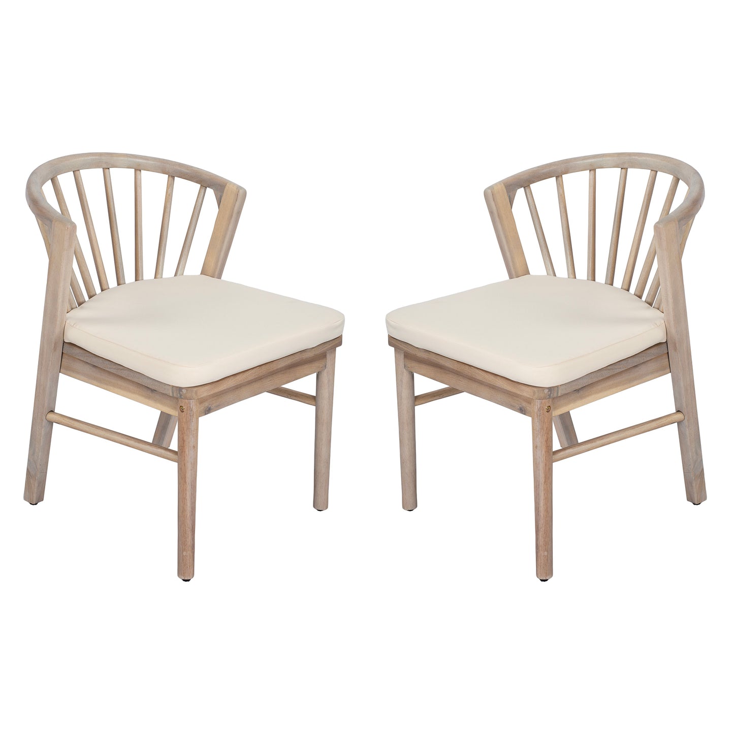 Outdoor Dining Chairs Set of 2, Acacia Wood Patio Chairs
