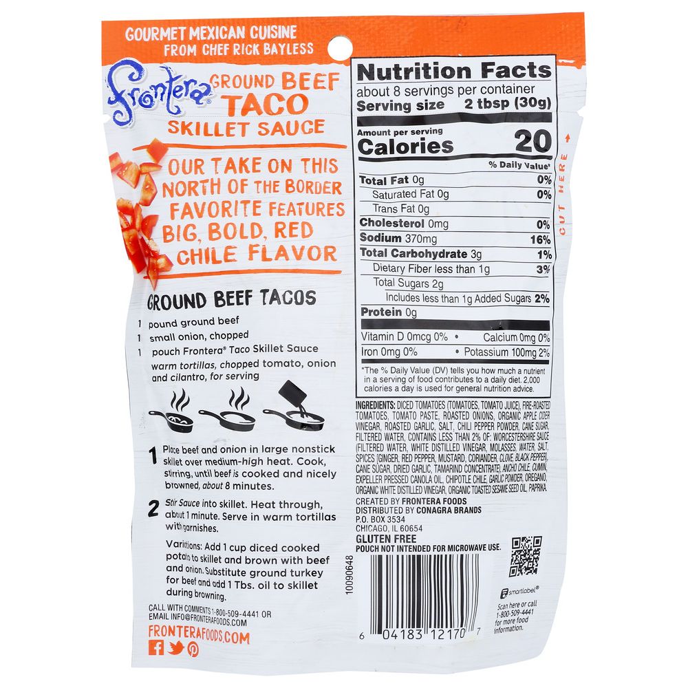 FRONTERA: Ground Beef Taco Skillet Sauce, 8 oz