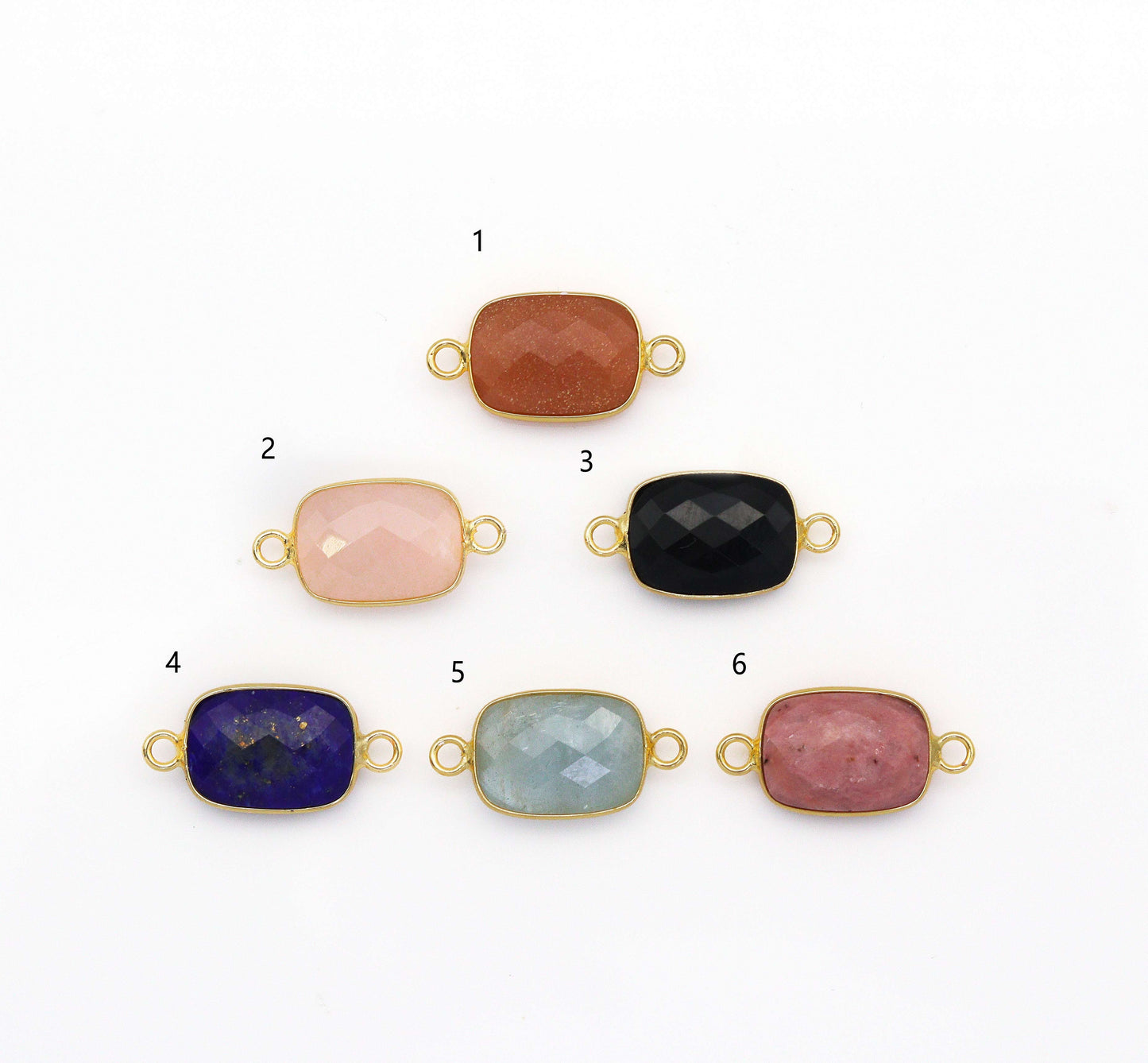 Gold Rectangle Gemstone Charm, Sku#LY22C