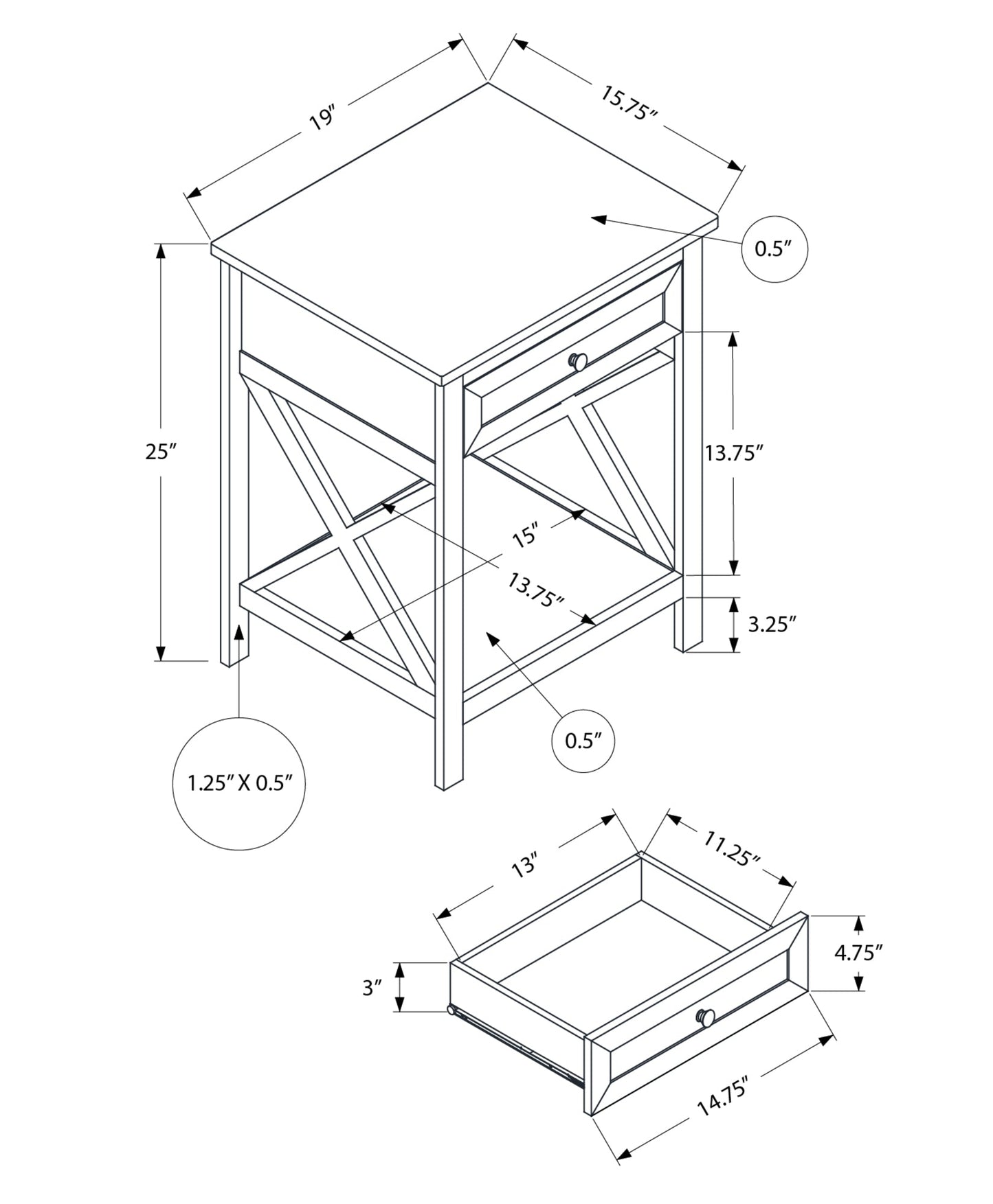 Antique 2-Tier Accent Table