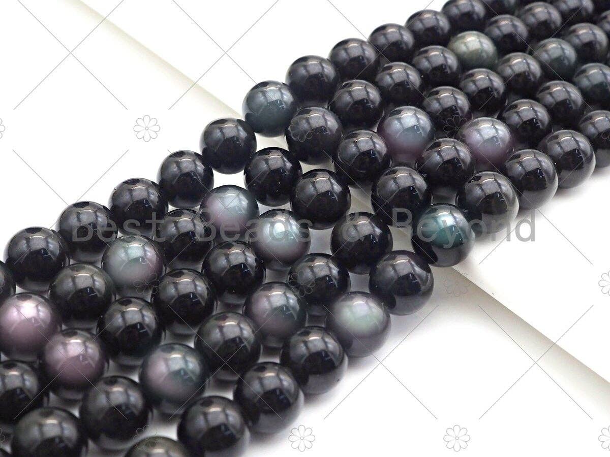 High Quality Natural Rainbow Obsidian Beads, 15.5" Full Strand, sku#U846C