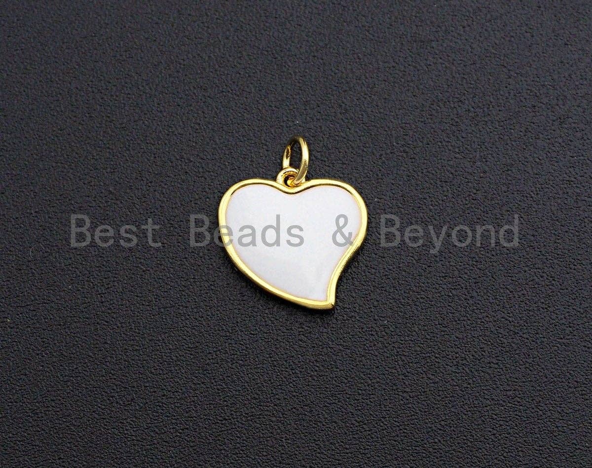 Enamel Colorful Peach Heart Pendant,CZ Micro Pave Oil Drop pendant,Enamel pendant,Enamel Jewelry,12mm,sku#Z648