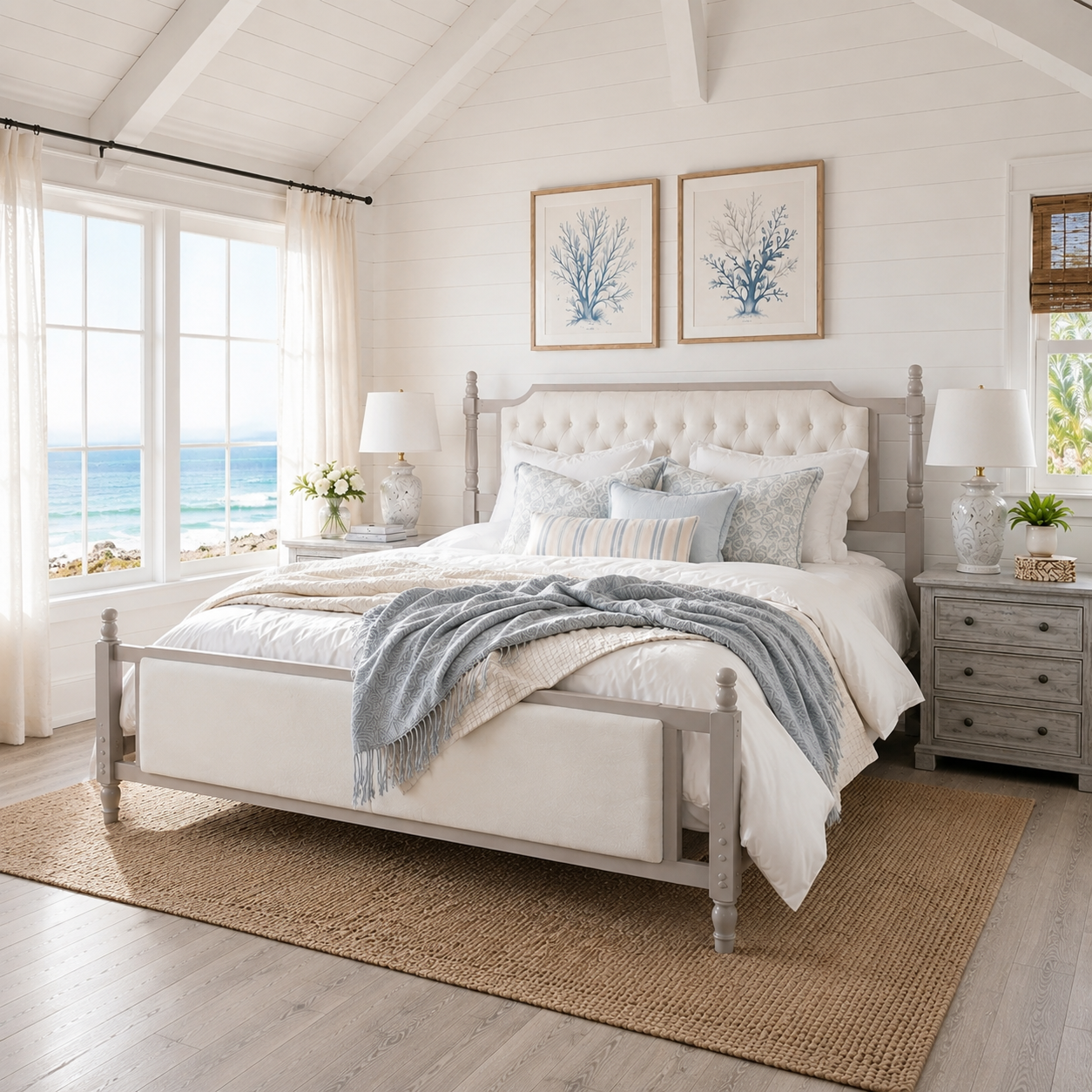 King Size Upholstered Platform Bed