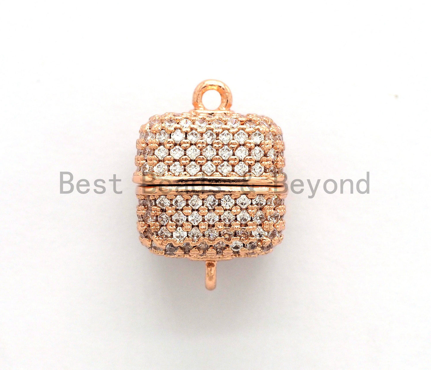 NEW STYLE 8/10/12mm CZ Micro Pave Strong Magnetic Cube Clasp, Cubic Zirconia Magnetic Clasp, Gold Rose Gold Clasp, sku#H134