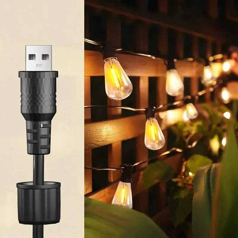 60FT Solar String Lights With USB Port & Remote Control