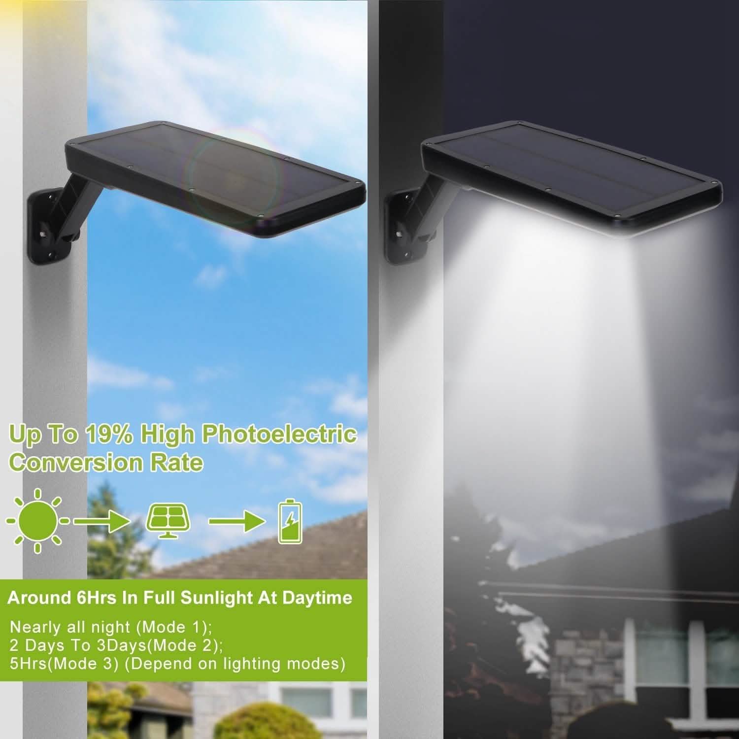 60LEDs Solar PIR Motion Sensor Remote Control Wireless Lamp