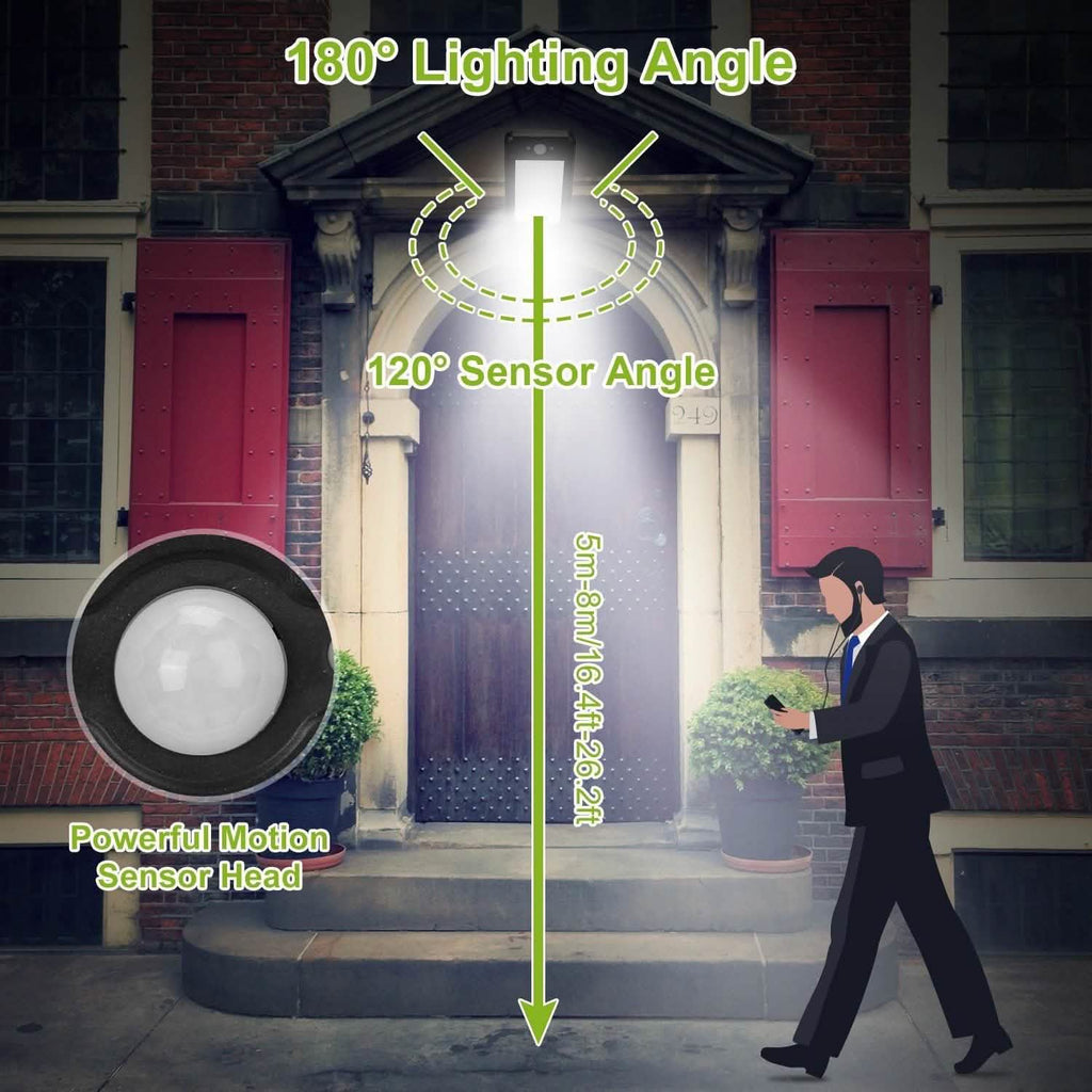 60LEDs Solar PIR Motion Sensor Remote Control Wireless Lamp
