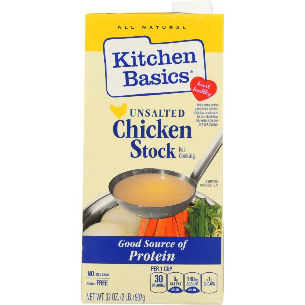 Kitchen Basics Stock: Unsalted Chicken Cooking Stock 32oz| Rich Flavor
