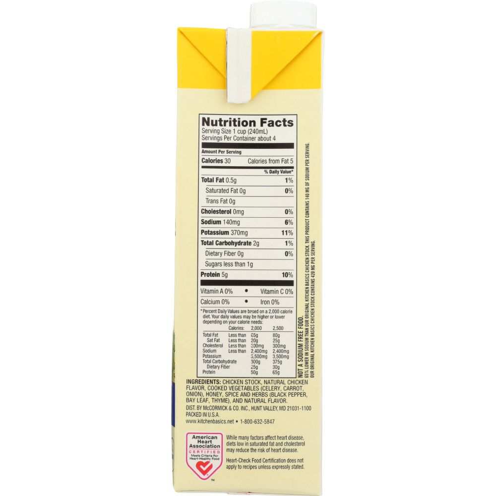 Kitchen Basics Stock: Unsalted Chicken Cooking Stock 32oz| Rich Flavor