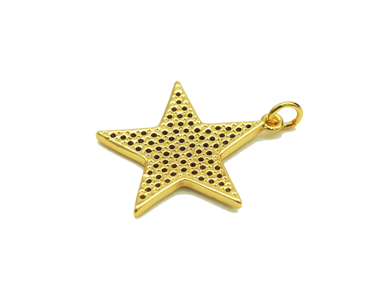 CZ Five Point Star Charm, Sku#JL90