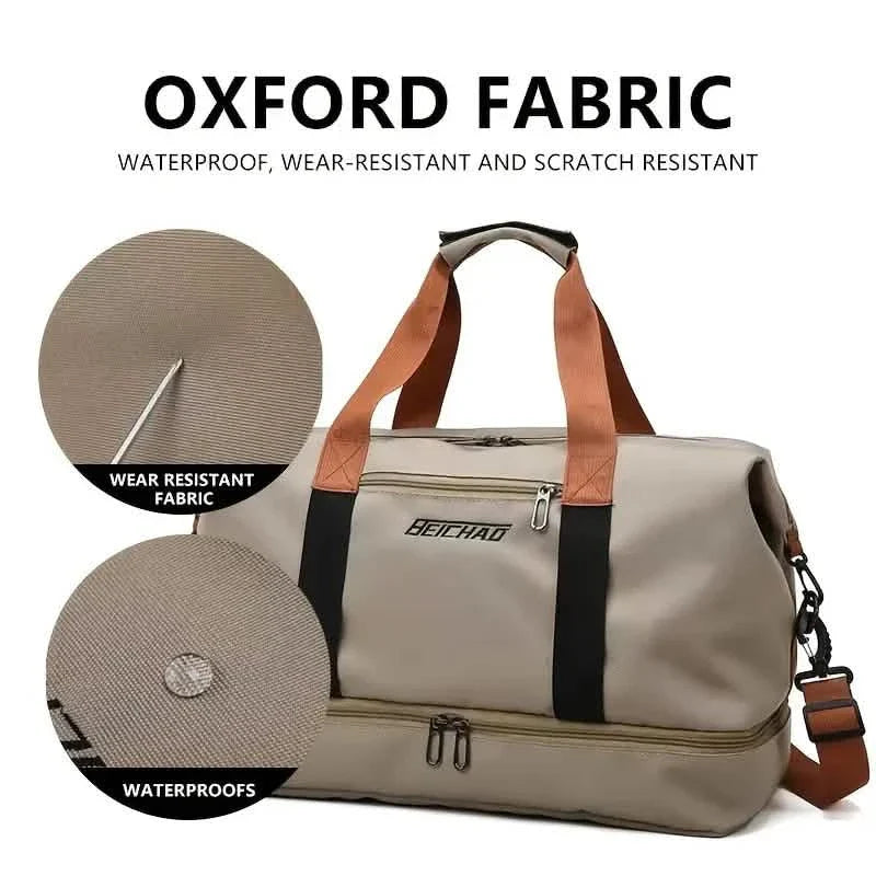 Sac de voyage pliable en nylon – Grande capacité, compartiment à chaussures – Hommes et femmes