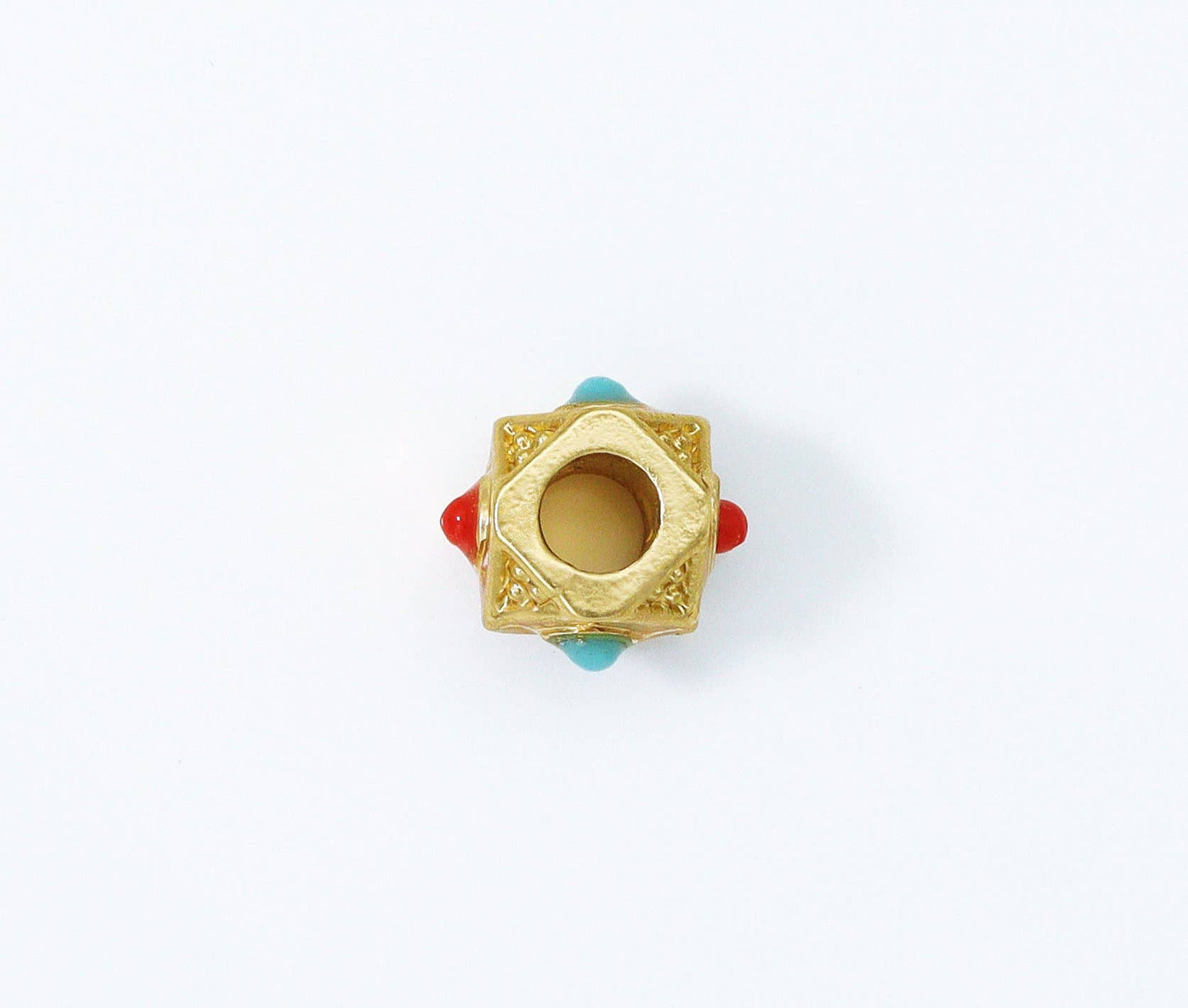 Gold Enamel Polygon Beads, Sku#LX64c