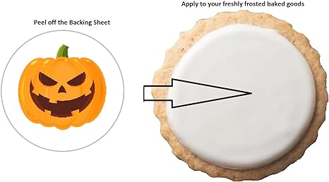 食用ハロウィンカップケーキトッパー（12個入り） – アイシングサークル 食用ケーキデコレーション用