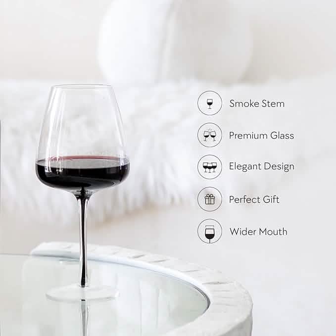 Hotel Collection Smoke Stem Red Wine Glasses  | 4 Glasses