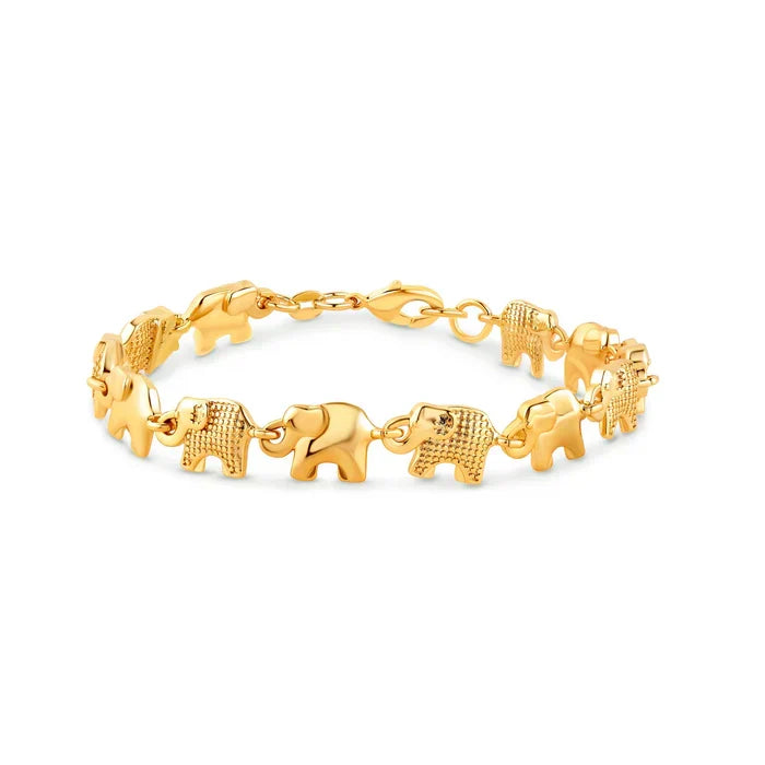 RMZ GOLD NYC 18K Gold Elephant Bracelet For Women 8''