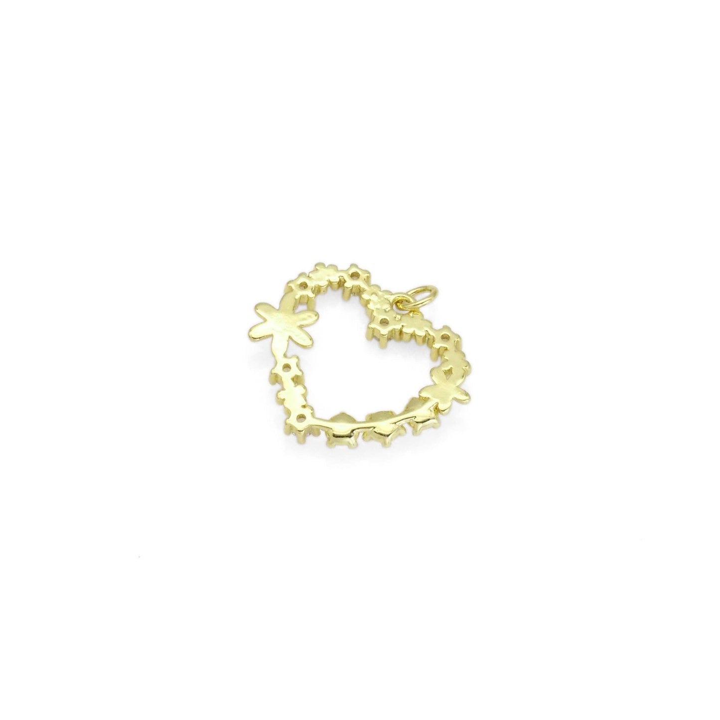 Pearl Flower Heart  Pendant Charm, Sku#LK885