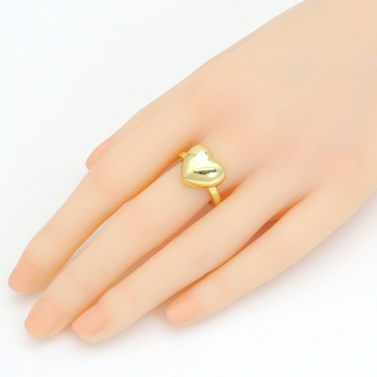 Gold Heart Statement Adjustable Ring, Sku#LK1133