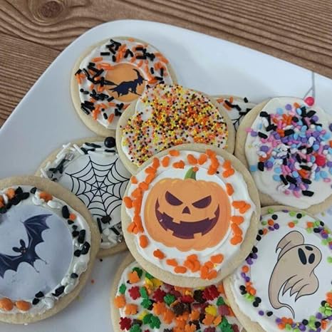 食用ハロウィンカップケーキトッパー（12個入り） – アイシングサークル 食用ケーキデコレーション用