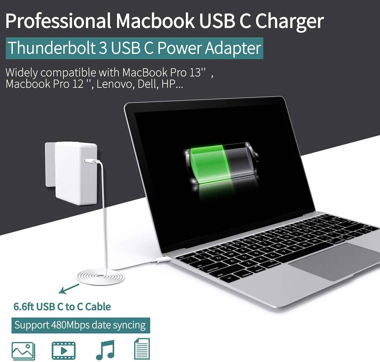 61W USB C充電器 MacBook用電源アダプター