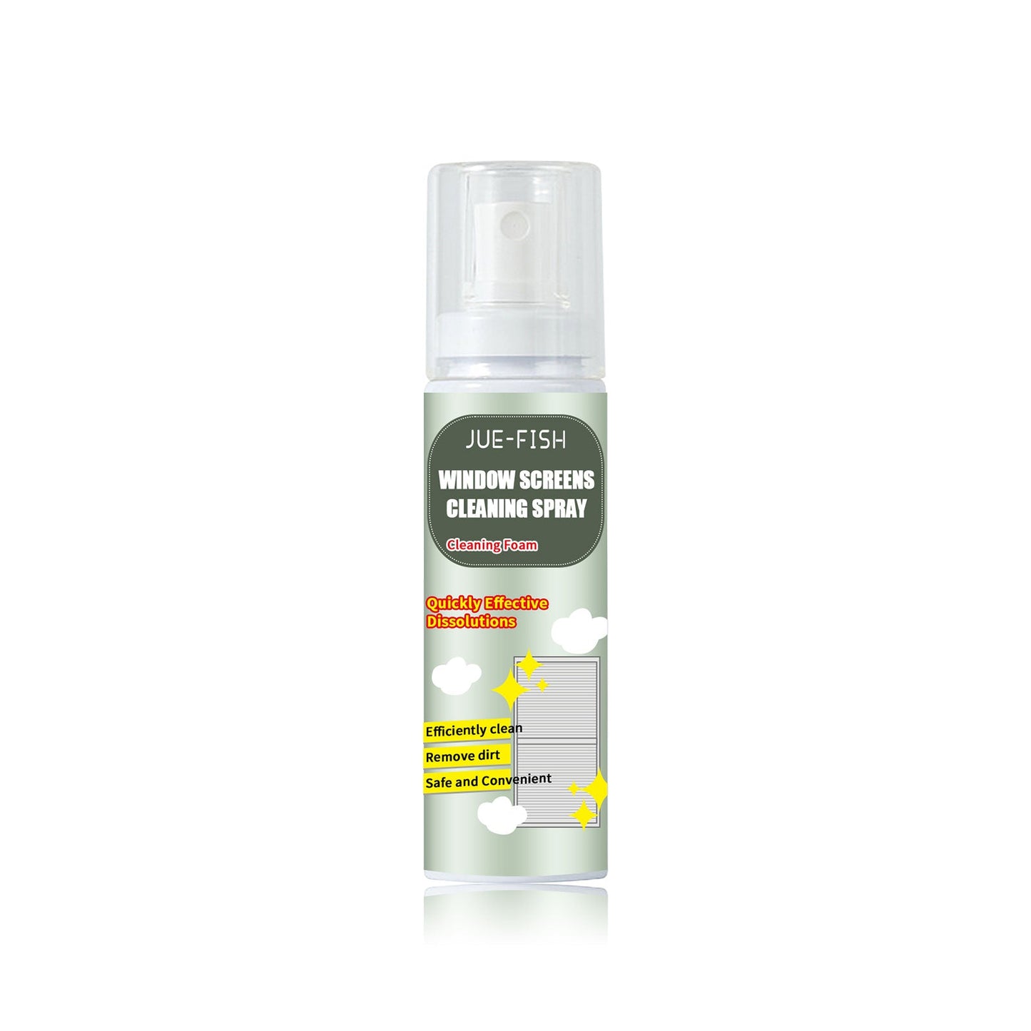 Window Cleaning Spray, Window Screen Cleaning Strong Decontamination Oil Stain Clean Bright Foam Spray