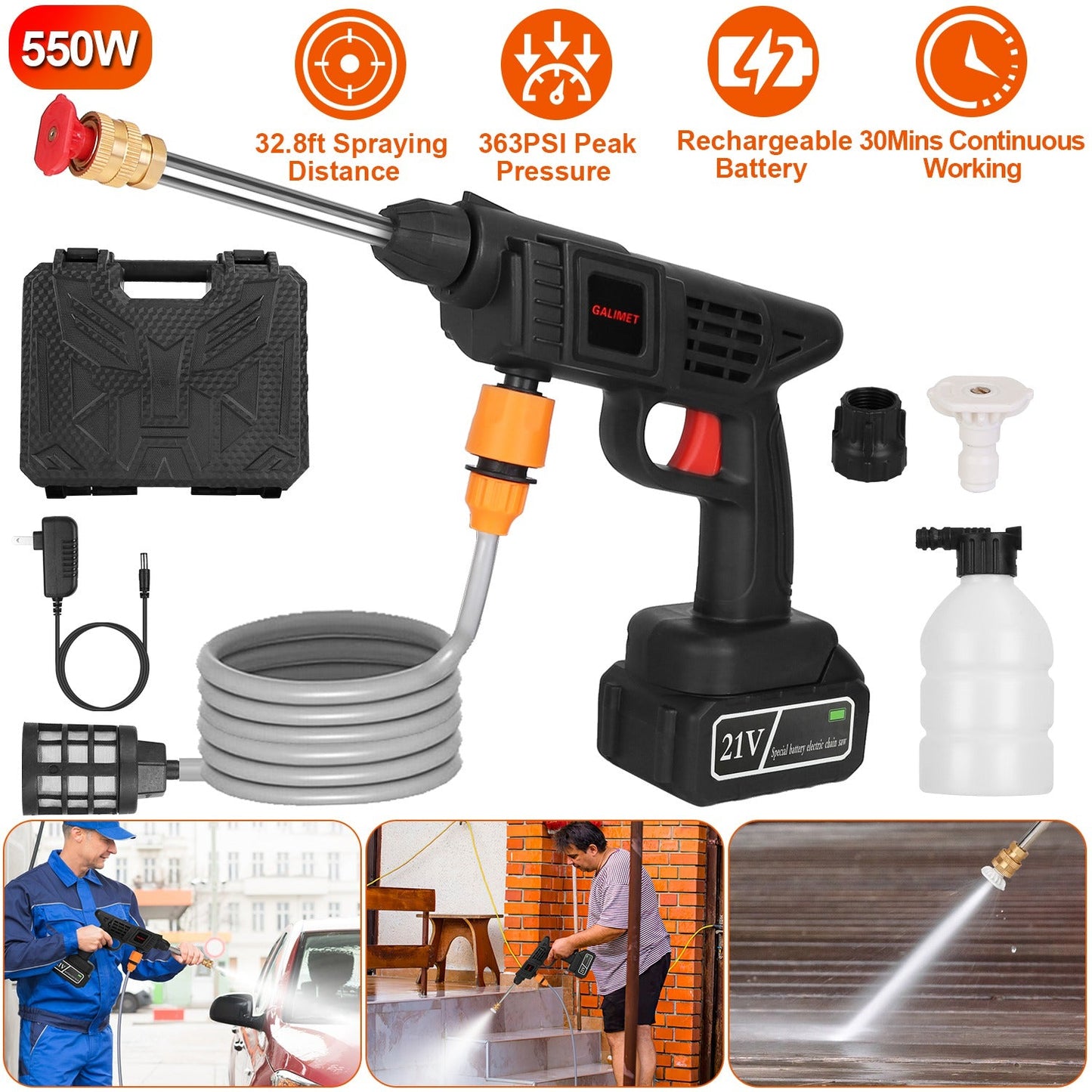 Cordless Pressure Washer Portable Electric Washer for Cars