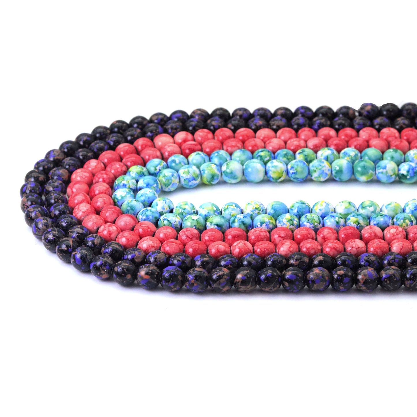 Colorful Hematite Round Smooth Beads, Sku#S164C